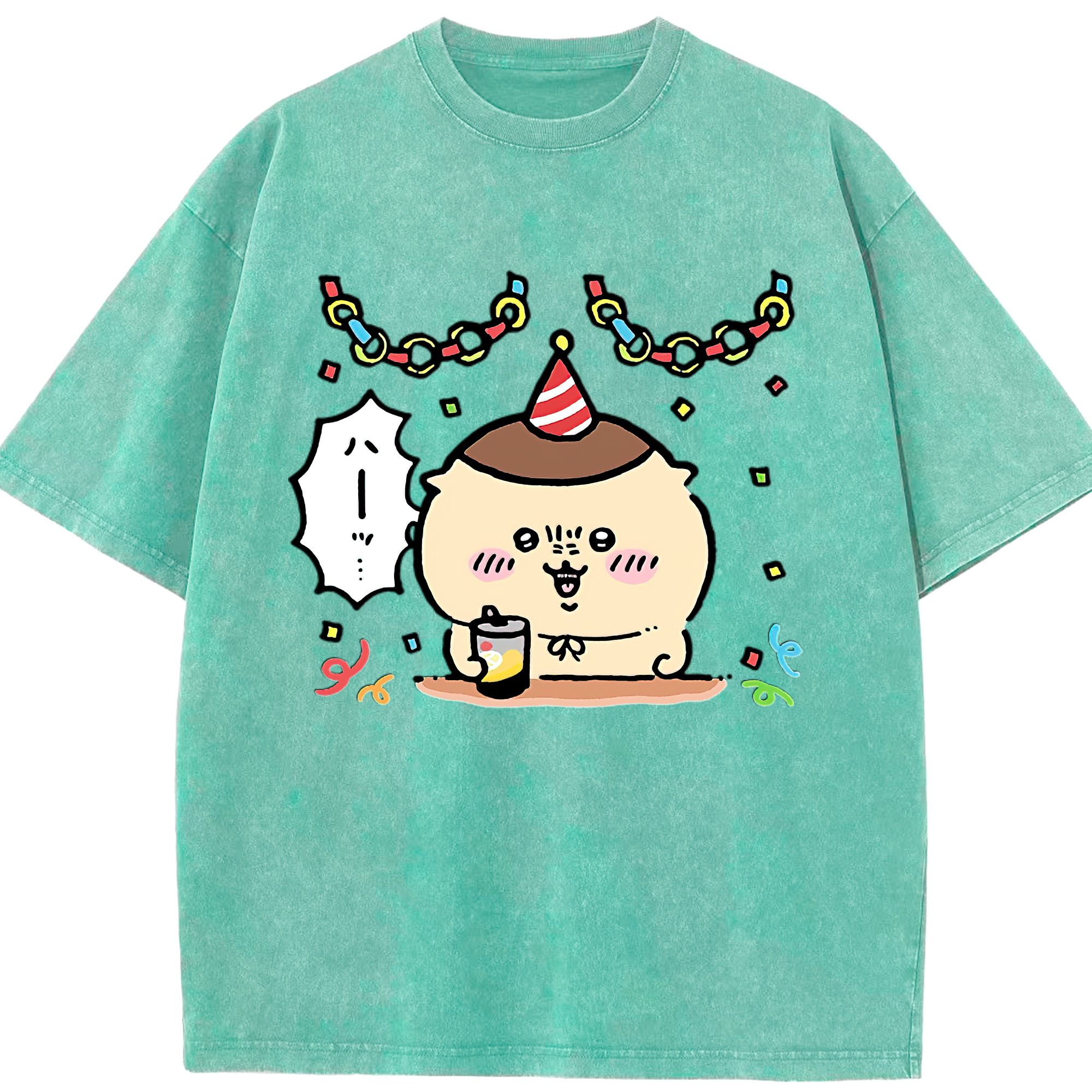 （画像用） ちいかわ くりまんじゅう Chii-kawa kuri manjū 綿100% ヴィンテージ風 半袖Tシャツ（フロントプリント）